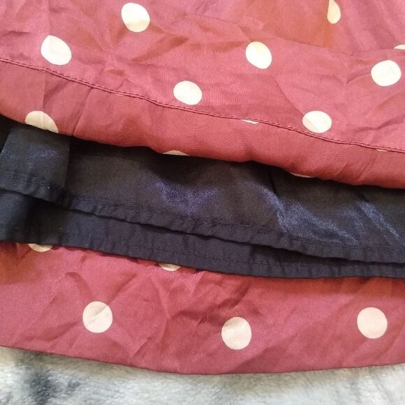 Scotch & Soda Silk Polka Dot Ruffle Mini Skirt Lined Red XS - Picture 6 of 7